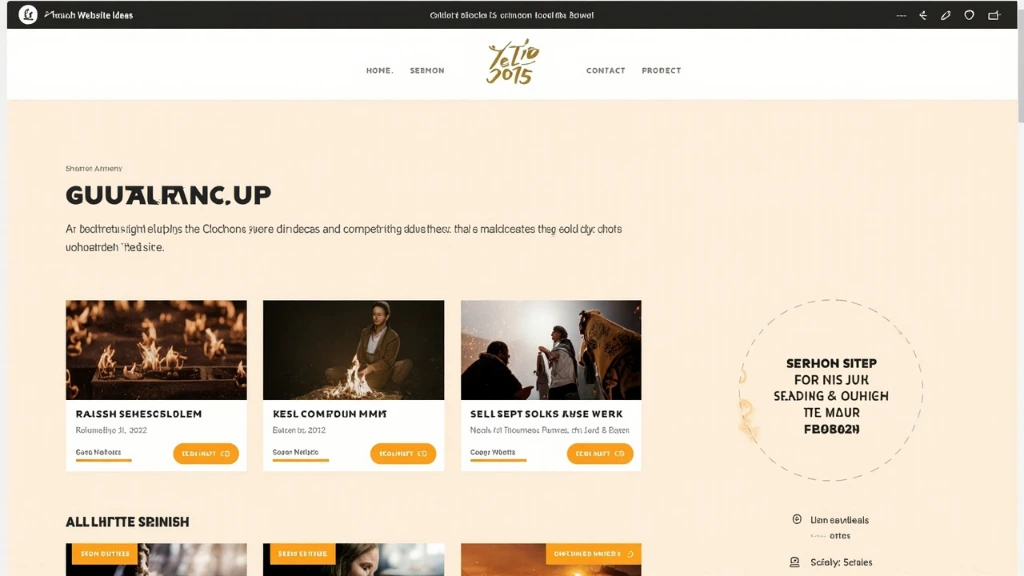 Annotated screenshot of a multi-site church sermon archive page